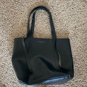 Black faux leather bag